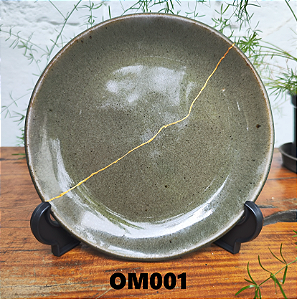 Prato de Ceramica Redondo Medio (Restaurado) Kintsugi Hideko