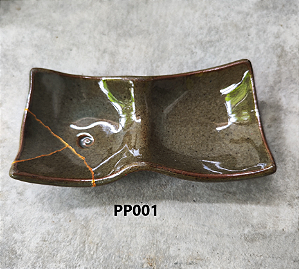 Prato de  Ceramica Pequeno  Duplo(Restaurado) Kintsugi Hideko