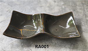 Prato de  Ceramica Duplo (Restaurado) Kintsugi Hideko
