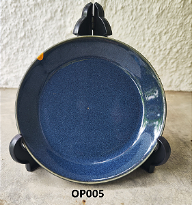 Prato de Ceramica Redondo Pequeno Azul (Restaurado) Kintsugi