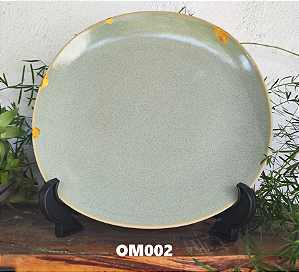 Prato de Ceramica Redondo Médio Verde (Restaurado) Kintsugi Casa Alegre Portugal