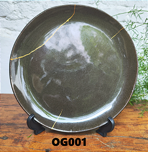 Prato de Ceramica Redondo Grande (Restaurado) Kintsugi HIDEKO