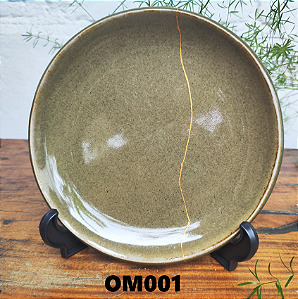 Prato de Ceramica Redondo Medio (Restaurado) Kintsugi Hideko