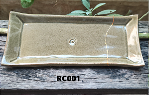 Prato de Ceramica Comprido (Restaurado) "25" Kintsugi Hideko