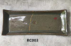 Prato de Ceramica Comprido (Restaurado) "25" Kintsugi Hideko