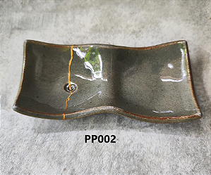 Prato de  Ceramica Pequeno  Duplo(Restaurado) Kintsugi Claro  Hideko