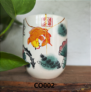 Copo de Ceramica Decorado Kintsugi Tokyo KOI