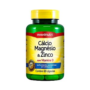 Cálcio Magnésio & Zinco – 60 Cápsulas – Maxinutri