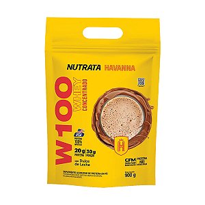 W100 Whey Concentrado Havanna Dulce de Leche - 900g - Nutrata