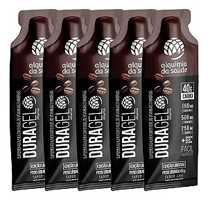 KIT 5 UNIDADES - DURAGEL ( 40g CARBO ) SABOR CAFÉ - ALQUIMIA