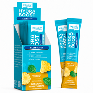 EQUALIV HYDRA BOOST- ELETROLITOS 10 STICKS COM ABACAXI E HORTELÃ