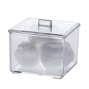 Porta Algodão Cotonete Organizador Acrílico Cosméticos