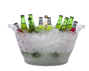 Balde de Gelo Acrílico Champanheira 18L Bebidas Transparente