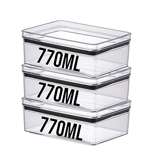 Pote Hermético Porta Frios 770ml Paramount Kit 3 Unidades
