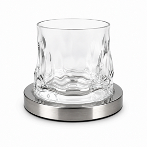 Copo Giratório 360° de Vidro 150ml com Base em Inox Decorativo