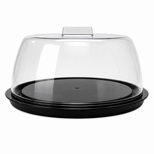 Queijeira Elegance Preta com Tampa Transparente 21cm para Frios
