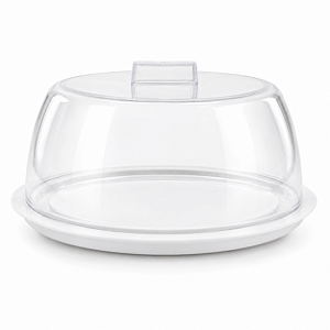 Queijeira Elegance Branca com Tampa Transparente 21cm para Frios