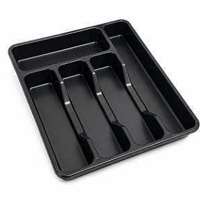 Organizador de Talheres para Gaveta Preto 5 Compartimentos 32cm