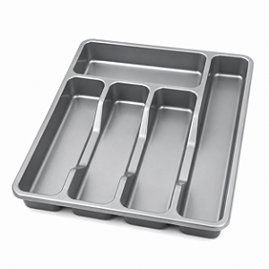 Organizador de Talheres para Gaveta Cinza 5 Divisórias 32cm