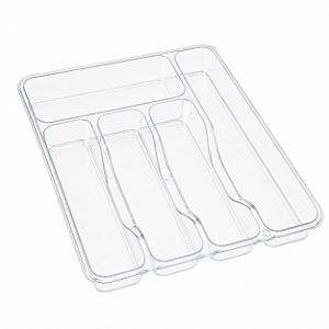 Organizador de Talheres para Gaveta Cristal 5 Divisórias 32cm