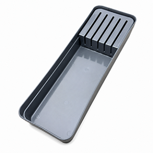 Organizador de Facas para Gaveta 5 Compartimentos 35cm Cinza