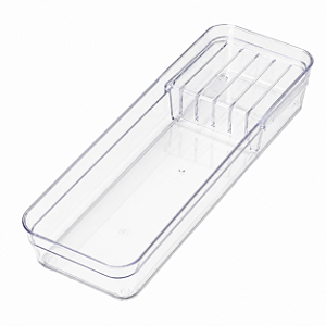 Organizador de Facas para Gaveta 5 Compartimentos 35cm Cristal Transparente