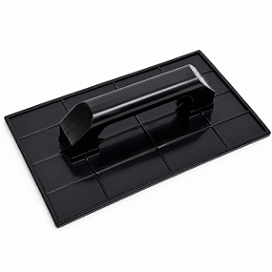 Desempenadeira Corrugada Preta 31cm para Argamassa Reboco Gesso e Nivelamento