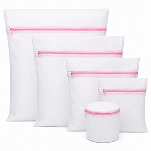 Kit 5 Sacos Protetores para Lavar Roupas na Máquina com Zíper