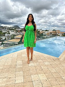 Vestido Camila Curto de Laise Verde Primavera