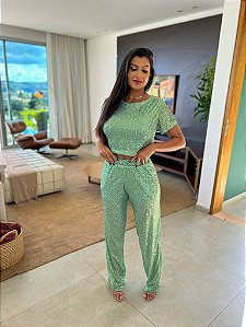 Conjunto de Paetê Rita Verde Oliva