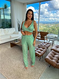 Conjunto de Paetê Cássia Verde Oliva