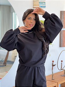 Blusa de moletom Louise Preta