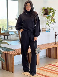 Conjunto de moletom Valentina Preto