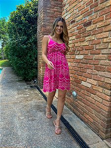 Vestido Camila Curto de Laise Bicolor Pink