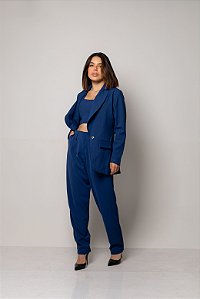 Conjunto de Alfaiataria Cecília  Azul Petroléo