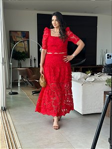 Conjunto de Renda  Francesca Vermelho