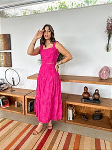 Conjunto de Linho Bordado Charlotte Pink