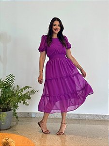 Vestido Rute de Crepe Uva