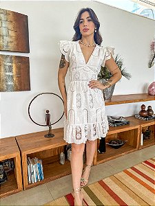 OPORTUNIDADE - Vestido Glória Curto Cordone Branco