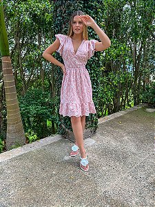 OPORTUNIDADE - Vestido Glória Curto de Laise Rosê Bicolor