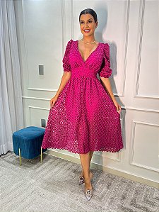 OPORTUNIDADE - Vestido Vitória Manga 3/4 Pink