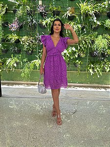 OPORTUNIDADE - Vestido Pérola Curto de Laise Uva