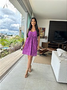 Oportunidade - Vestido Camila Curto de Laise Uva