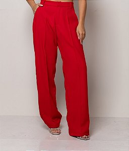 OPORTUNIDADE - Calça Pantalona Helô Vermelha