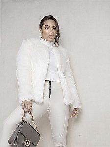 OPORTUNIDADE - Casaco de Pele Aspen Branco