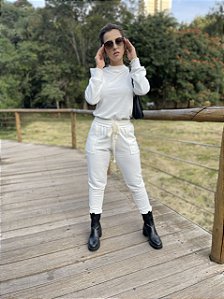 Conjunto de Moletom Amor Off White
