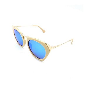 Óculos Solar Prorider Dourado com Lente Espelhada Azul - B030-A723