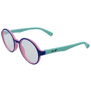 Óculos Para Grau Infantil ZJim Silicone Redondo Roxo e Verde
