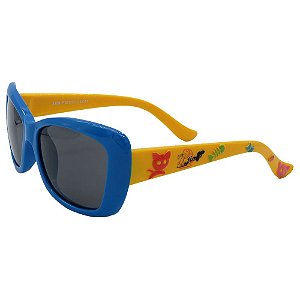 Óculos Infantil Zjim Silicone Quadrado Azul e Amarelo