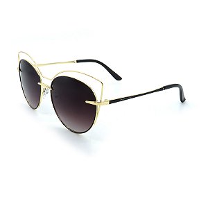 Óculos Prorider - Solar Dourado e Preto com lentes degradê Fumê - 16553C2-141